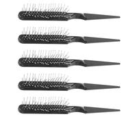 HAMPPLIES 5 Pezzi Pettini Rat Tail Neri Resistenti per Styling Capelli Pettine per Trecce e Ricci Districante per Donna e Uomo per Sezionare e Modellare Capelli Ricci e Lisci