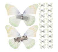 HAMPPLIES 50 Pezzi Fermagli Farfalla Verde in Tulle a Doppio Livello Accessori Capelli Leggeri Antiscivolo per Donne Ragazze Decorazioni per Matrimoni Halloween Cosplay e Scuola