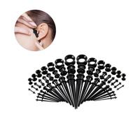 HAMPPLIES 50pezzi Cono Auricolare Gioielli Per Puntura Espansori Auricolari Tappi Per Piercing in Acrilico Calibri Per Orecchie Espansori Orecchini Nero