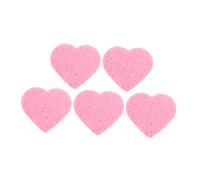 HAMPPLIES 5pezzi Spugne Per Forma Di Cuore Morbide e Riutilizzabili Realizzate in Di Cellulosa Per Pulizia Del Esfolianti e Delicate Sulla Color Rosa Per Rimozione Del Trucco e Massaggio