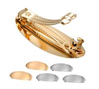 HAMPPLIES 6 Pezzi Barrette Ovali in Metallo Francese per Oro Clip Fermaglio per Spessi Design Classico Facili Usare per Matrimoni e