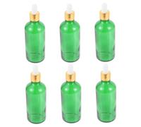 HAMPPLIES 6 pezzi Contagocce in Vetro Verde Contenitori Riutilizzabili per Essenziali e Profumi Bottiglie Compatte e Sigillate per Viaggio Adatte Lozioni e Cosmetici
