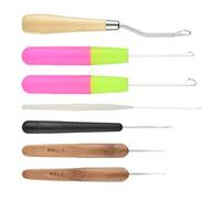 HAMPPLIES 7 pezzi Uncinetti Ergonomici per Dreadlocks Ago Liscio in Kit per Acconciature Treccia Finta per Principianti e