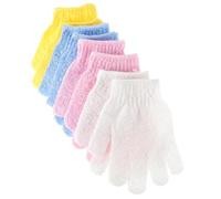 HAMPPLIES 8 pezzi Guanti Esfolianti Doppia Faccia Guanto Bagno Cinque Dita per Scrub Corpo e Massaggio Schiena per Pulizia Profonda e Liscia
