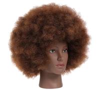 HAMPPLIES Afro Wig Corto Riccio Sintetico per Donne Nere Parrucca Afro Morbida e Naturale Resistente al Calore per Feste Cosplay e Uso Quotidiano