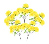 HAMPPLIES Bouquet di Crisantemi Teste per Cimitero da Decorazione Realistica e Duratura per Tomba e Giardino Materiale Stabile Colore Giallo Vibrante