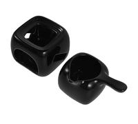 HAMPPLIES Bruciatore di Oli Essenziali in Ceramica Regolazione Precisa della Temperatura, Diffusore di Aromi per Spa e Casa, Portacandele per Cera Fusa Nero, per Zona Relax e Saloni