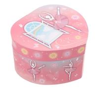 HAMPPLIES Carillon da Balletto con Ragazza Danzante Portagioie Musicale a Forma di Cuore per Bambine Scatola Portagioielli Elegante per Conservare Anelli e Orecchini Regalo Natalizio e