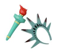 HAMPPLIES Cerchietto Donna Corona e Torcia Libertà Statua Costume Patriottico per Halloween e Cosplay Accessorio Fisso e Confortevole per Feste Tema