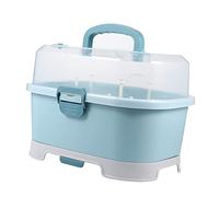 HAMPPLIES Contenitore Portabiberon in PP Resistente con Scolapiatti Integrato Scatola per e Tettarelle Portatile e Colore