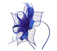 HAMPPLIES Copricapo Pavone in Rete Fascinator da Sposa Blu Dettagli Artistici Accessorio Vintage per Tea Party e Banchetti
