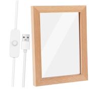 HAMPPLIES Cornice Luminosa per Foto Notturna Illuminazione a LED Cornice per Foto in Legno Decorazione per Scrivania Ufficio