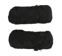 HAMPPLIES Filo Per Extension Per Chioma e Parrucca, 2 Pezzi in Polipropilene Nero, Texture Naturale e Morbida, Per Acconciature, Feste e Travestimenti, Accessori Per Chioma Ragazzo Ragazza