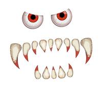HAMPPLIES Halloween Sticker Autoadesivo con Occhi Mostruosi e Zanne Decorazione Tematica per Porte e Finestre Facile da Applicare e Rimuovere Senza Residui Adesivo Resistente per Superfici