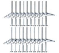 HAMPPLIES Kit 20 Pezzi Dadi ad Alette e Bulloni a Leva per Cartongesso, Ancoraggi Metallici Resistenti per Pareti Cave, Set Completo per Fissaggi Stabili e Montaggio Fai da Te