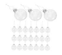 HAMPPLIES Ornamenti Riempibili in Plastica Trasparente Piatti 8 Cm, Palline Decorative Infrangibili per Addobbi Natalizi Fai da Te, Set da 24 Pezzi per Decorazioni Albero e Matrimoni