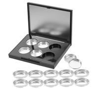 HAMPPLIES Palette Di Ombretti Vuota Riutilizzabile Con Specchio, Astuccio Compatto Porta Ombretti in Plastica e Alluminio, Contenitore Pratico Per Trucco Da Viaggio e Uso Quotidiano, Set Da 37 Pezzi