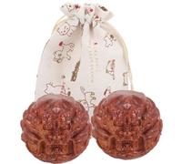 HAMPPLIES Palline Massaggianti in Legno per Mani, Palline per Massaggio Piccolo e Portatile, Sollievo dallo Stress e Esercizio Mano, Design Liscio e Leggero per Relax Stile Casuale