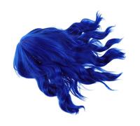 HAMPPLIES Parrucca Corta Ondulata Blu con Frangia Sintetici Ricci d Caschetto Cosplay per Feste e Halloween Accessorio Realistico da Donna