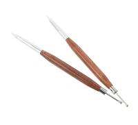 HAMPPLIES Penna per Nail Art Strumento Multifunzionale Doppia Punta in Legno e Silicone 2 Pezzi per Disegni, Incisioni e Raschiatura Gel Adatta per Nail Art Casalinga e Professionale