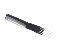 HAMPPLIES Pettine Professionale Resistente al Calore in Abs Nero Design Preciso a Cinque Punte per Parrucchieri, per Saloni e Kit di Cosmetologia