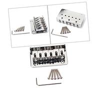 HAMPPLIES Ponte a Sella Per Chitarra a 6 Corde in Metallo 73 Mm Piastra Di Tensione, Ricambio Per Ukulele e Strumenti Musicali, Accessorio Facile Da Montare e Compatibile Per Esibizioni Musicali