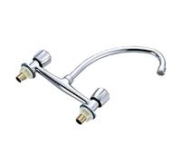 HAMPPLIES Rubinetto Foro in Rame per Bagno Miscelatore Acqua e Fredda con Doppia Maniglia Controllo Indipendente Superficie Lucida e Resistente Adatto Lavabo e