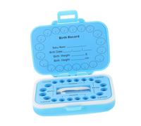 HAMPPLIES Scatola Portadenti da Latte Blu in Plastica, Custodia per Chioma e Primo Dentino, Scomparti Singoli per Conservare i Ricordi del Neonato | Ogni Dente Ha il Proprio Alloggiamento, Conserva anche Primo Ricciolo, Leggero e Pratico per Genitori