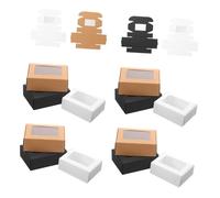 HAMPPLIES Scatole di Carta per Sapone con Finestra Confezione da 30 Pezzi Scatole Porta Sapone Compatte in Cartoncino Bianco Kraft e Nero Multifunzione per Uso Domestico e Ufficio