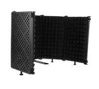 HAMPPLIES Schermo Isolante Microfono Pieghevole in Abs ed EVA Copertura Fonoassorbente per Registrazione Streaming e Canto Professionale Supporto per Tavolo e Asta Microfono