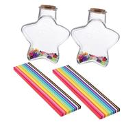 HAMPPLIES Set 2 Bottiglie di Plastica Trasparente con Coperchio per Decorazione di Bottiglie dei Desideri Contenitori Fai da Te per Messaggi Decorazione Casa e Regalo Compleanno Leggere
