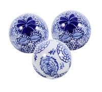HAMPPLIES Set da 3 Palline Decorative in Ceramica Blu Scuro, Sfere Galleggianti per Acquario e Decorazione per La Casa, Ornamenti Artigianali per Sala da tè e Piscina per Uccelli