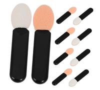 HAMPPLIES Set di 10 Pennelli per Occhi in Acrilico Nero Design Portatile e Precisione Applicazione, per Trucco Quotidiano e Ritocchi On-the-go