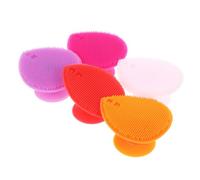 HAMPPLIES Spazzola da Bagno e Stimola la Circolazione in Silicone a Forma di Cuore 5 Pezzi Doppia Faccia per Massaggio Chioma e Shampoo Facile da Conservare Colore Casuale Ragazzo Ragazza