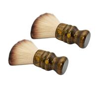 HAMPPLIES Spazzola per Chioma Manico in Legno 2 Pezzi Spolverino da Barbiere Morbido per Pulizia Viso e Collo Accessorio Professionale per Parrucchieri e Saloni