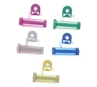 HAMPPLIES Spremi Dentifricio Manuale Ventosa da Muro, Plastica Resistente, 5 Pezzi, Pratico e Veloce, per Organizzazione Bagno e Uso Domestico Colore Casuale