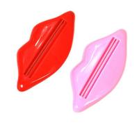 HAMPPLIES Spremitubo Dentifricio 5 Pezzi Forma a Labbra Facile da Usare per Tutte le Età Accessori Bagno Colori Rosa e Rosso Casuali