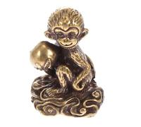 HAMPPLIES Statua Scimmia Mini in Rame Dorato Decorazione Desktop Stabile e Leggera Ornamento Feng Shui per Casa e Ufficio Elemento d Interni Moderno per Ambienti