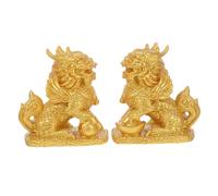 HAMPPLIES Statuette Feng Shui in Resina Piccole Da Scrivania Kylin Statuetta Da Ufficio Guardiana Statua Della Prosperità Decorazione Cinese Scultura Soggiorno Feng Shui