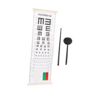 HAMPPLIES Tavola per Test della da Parete Doppia Faccia con Occlusore e Puntatore Manuale in Legno per Optometristi Design e Materiale Sicuro per Esami Precisi