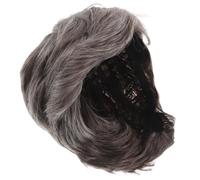 HAMPPLIES Toupee Uomo Grigio Corto Sintetica Naturale per Cosplay Maschile e Feste Halloween Resistente e Facile Mantenere