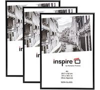 Hampton Frames Backloader cornici poster A3 29,7x42 cm confezione 3 pezzi acrilico leggero nero, retro a scomparsa, clip girevoli, montaggio a parete