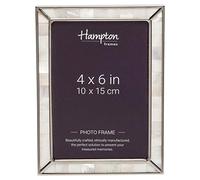 Hampton Frames | Cornice per foto 10x15 cm, argento | Profili larghi 15 mm, piastrelle madreperla, dettagli rialzati | Design per foto orizzontali e verticali