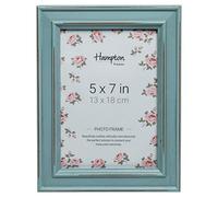 Hampton Frames, Cornice Portafoto 13x18 cm Blu, Legno Stile Shabby Chic, Vetro, Da Tavolo o Parete, Per Casa e Ufficio