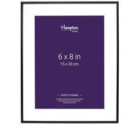 Hampton Frames | Cornice portafoto 15x20 cm, nero opaco, passepartout smussato | Design elegante, profilo sottile, supporto da tavolo e parete | Per foto e decorazione