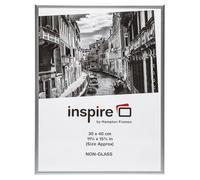 Hampton Frames | Cornice portafoto 30x40 cm, argento, alluminio | Bordo 9 mm, profilo spesso 20 mm, solo montaggio a parete, frontale Perspex | Per foto, poster, certificati