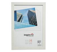 Hampton Frames, Cornice Portafoto A4 21x30 cm, Bianco MDF effetto legno | Plexiglass, profilo 20 mm, fissaggio a parete o da tavolo | Per foto e documenti