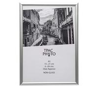 Hampton Frames | Cornice portafoto A5, alluminio, 15x21 cm, vetro Perspex, montaggio parete e da tavolo, clip fissaggio | Esposizione per foto e certificati