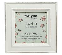 Hampton Frames | Cornice portafoto Paloma, legno, bianca, 14.5x14.5x2.5 cm | Design shabby chic, retro con clip girevole | Per foto 10x10 cm, da parete o tavolo