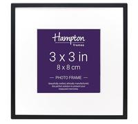 Hampton Frames Madrid M138B33 - Cornice portafoto a profilo stretto con passepartout smussato, 3 x 3 x 3 (8 x 8 cm)